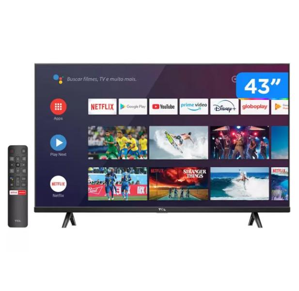 Smart TV 43" Full HD LED TCL Android TV 43S615 - VA Wi-Fi Bluetooth HDR Google Assistente Built-in