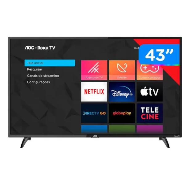 Smart TV Full HD LED 43" AOC 43S5195/78G - Wi-Fi 3 HDMI 1 USB