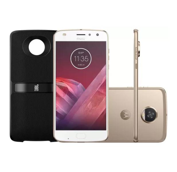 Smartphone Motorola Moto Z2 Play Sound Edition - 64GB Ouro Dual Chip 4G Câm 12MP + Selfie 5MP