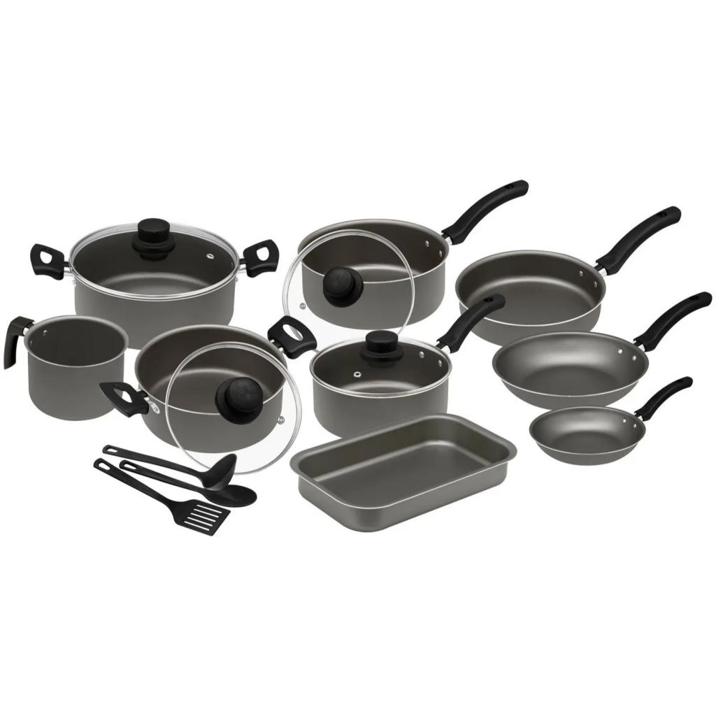 Jogo de Panelas Eirilar Antiaderente de Alumínio Grafite 12 Peças Facility