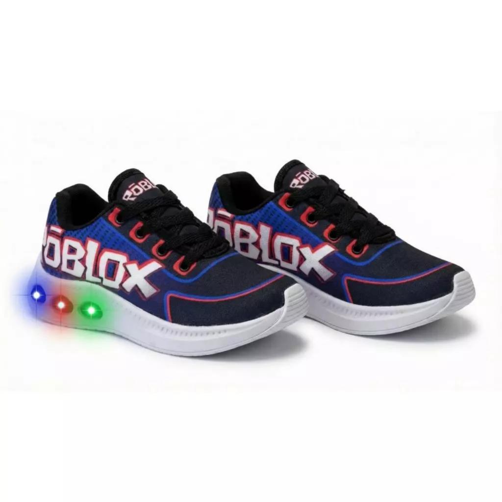 Tênis infantil roblox com luz led masculino confortavel estiloso antiderrapante