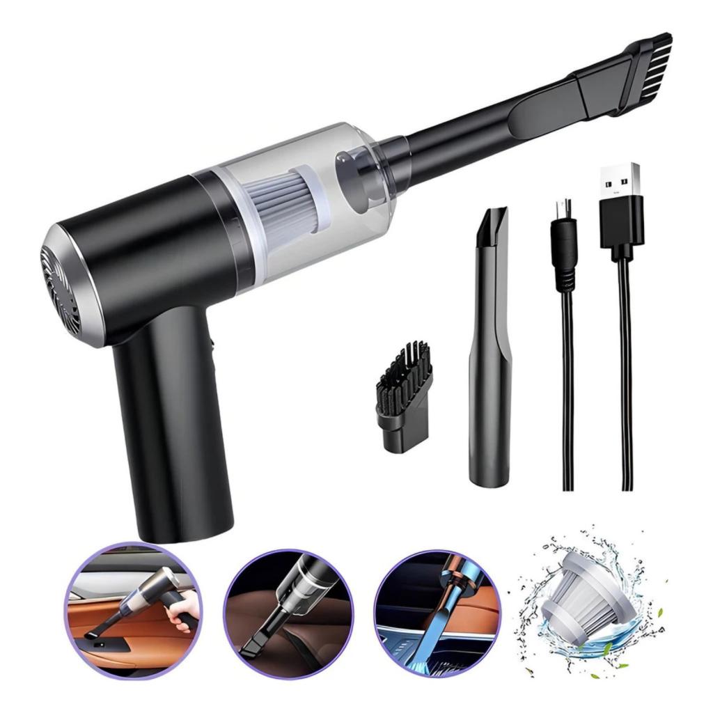 Mini Aspirador de Pó Portátil Automotivo Casa Sem Fio 3 em 1 Recarregável