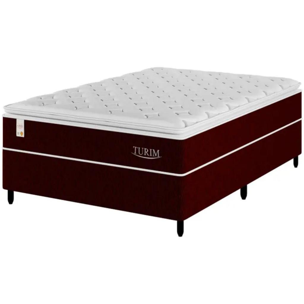 Cama Box Casal (Box + Colchão) Plumatex de Mola - Ensacada 53cm de Altura Turim