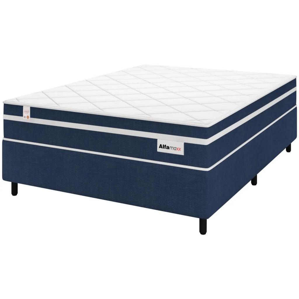 Cama Box (Box + Colchão) Casal Plumatex - de Molas Ensacadas 59cm de Altura Alfa Maxx
