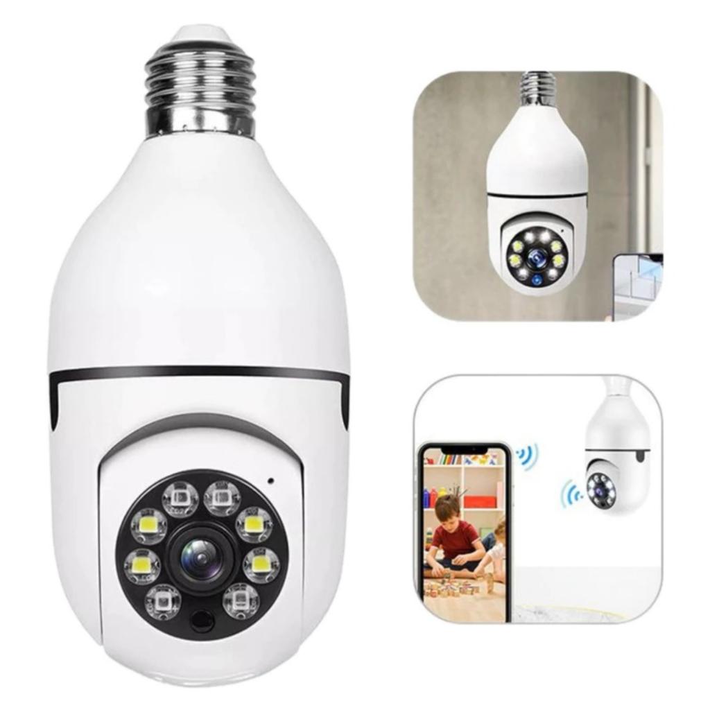 Câmera de segurança wi-fi ip sem fio 360 Lâmpada yoosee icsee full HD visão noturna 8177 - bivolt