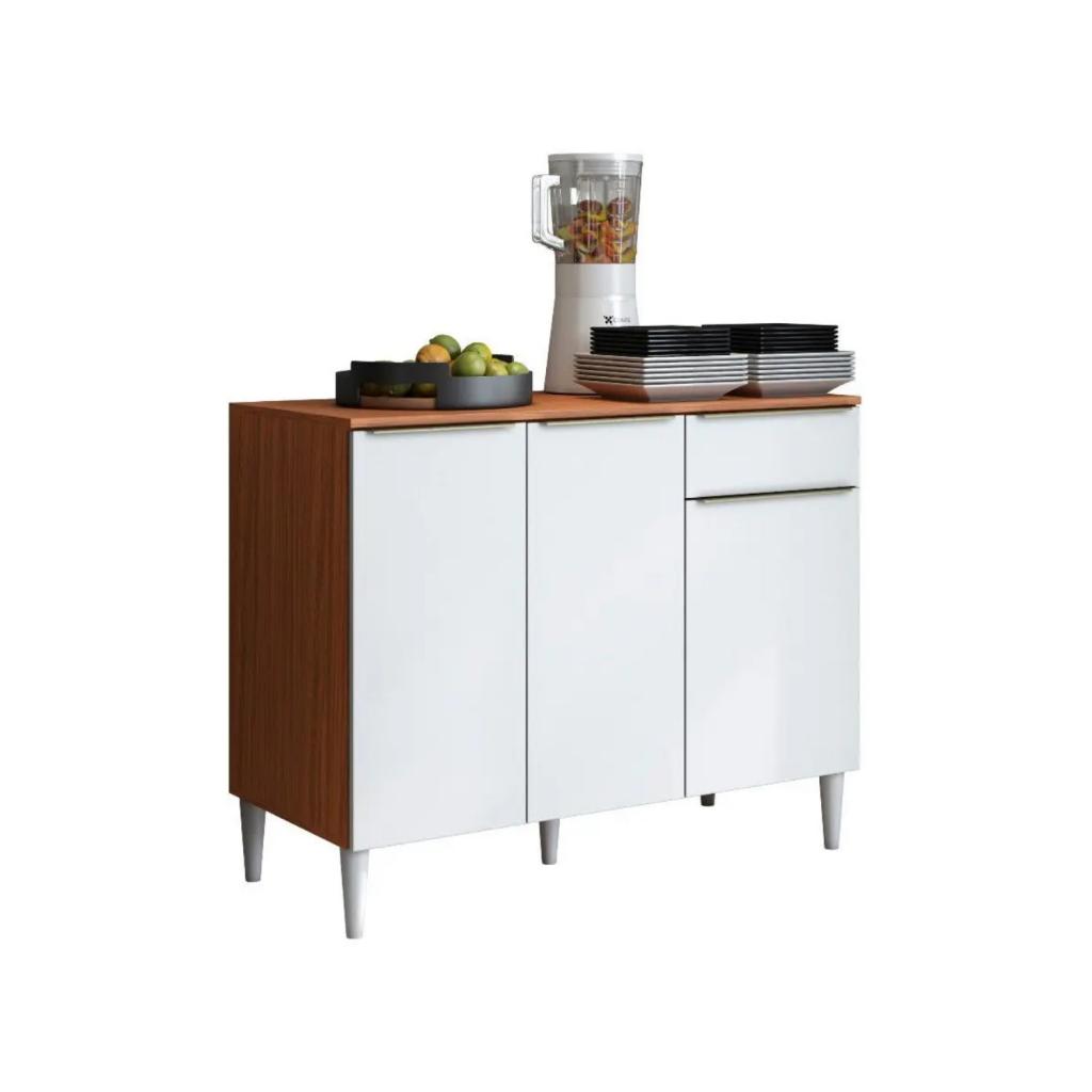Balcão de Cozinha com tampo Aramóveis 3 Portas 1 Gaveta Prime